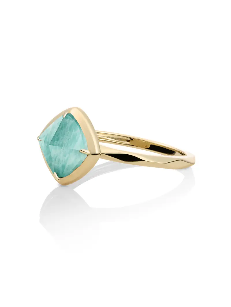 Edge Ring Green Amazonite 9K Goud