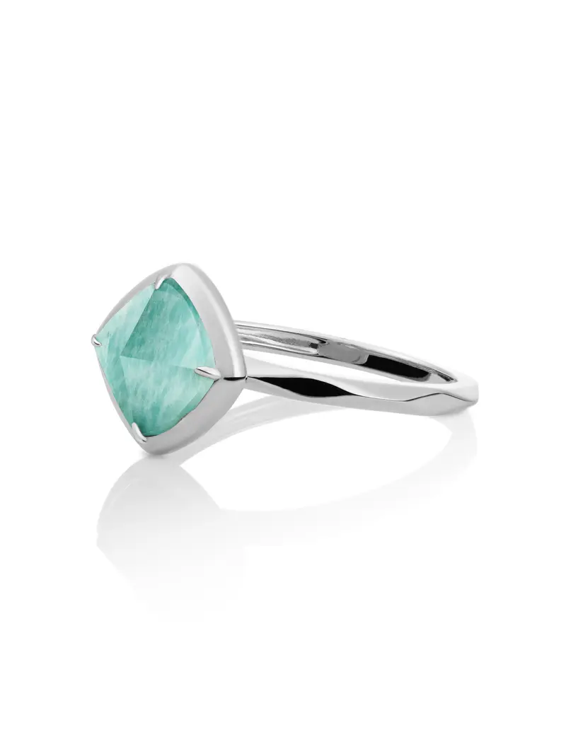 Edge Ring Green Amazonite Zilver