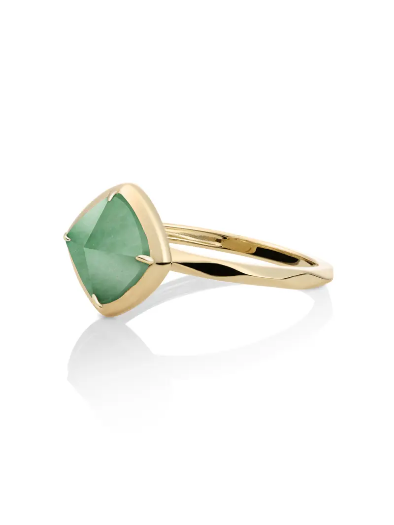 Edge Ring Green Aventurine 9K Goud