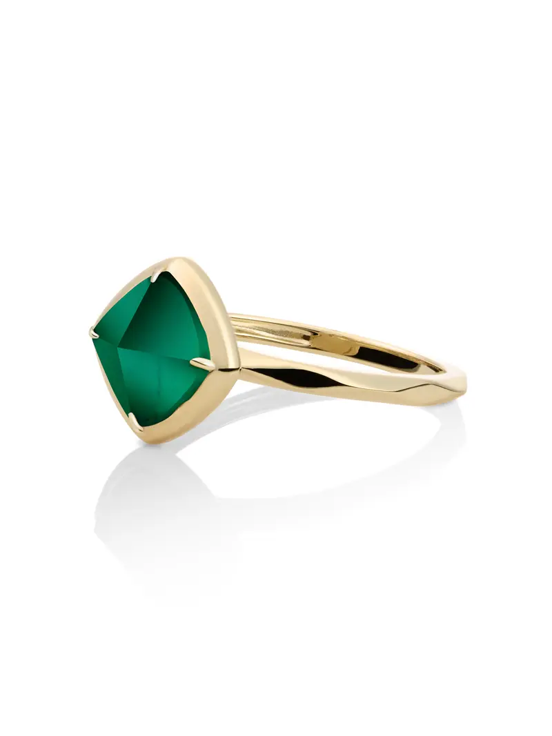 Edge Ring Green Onyx 9K Goud