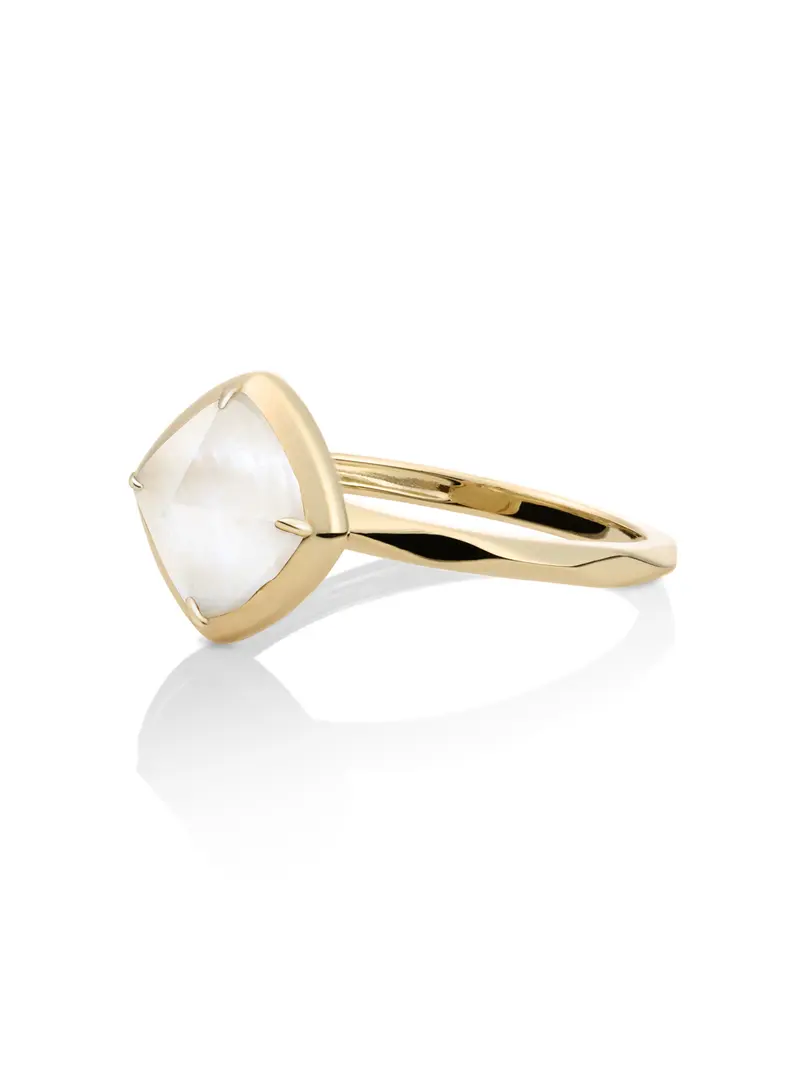 Edge Ring Mother of Pearl 9K Goud