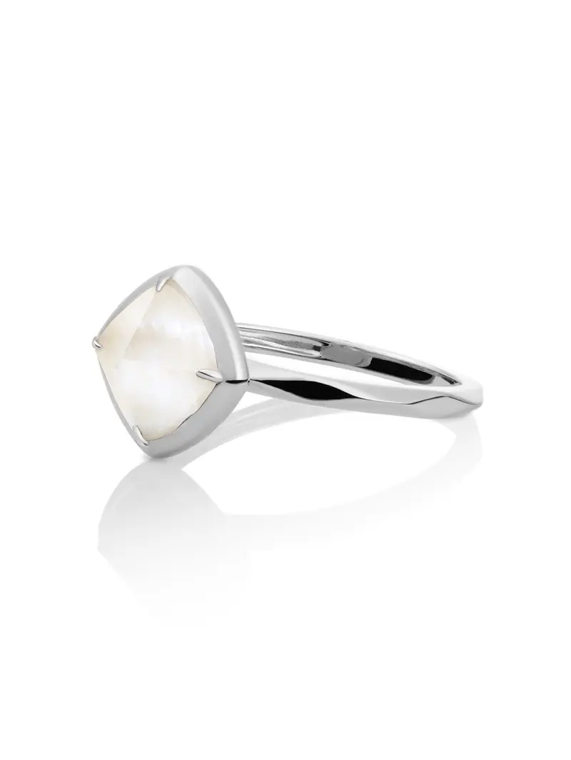 Edge Ring Mother of Pearl Zilver
