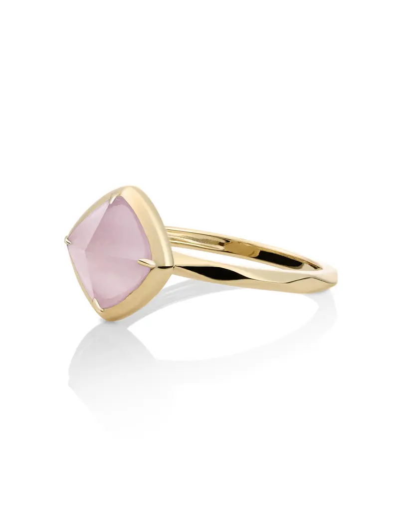 Edge Ring Pink Opalite 9K Goud