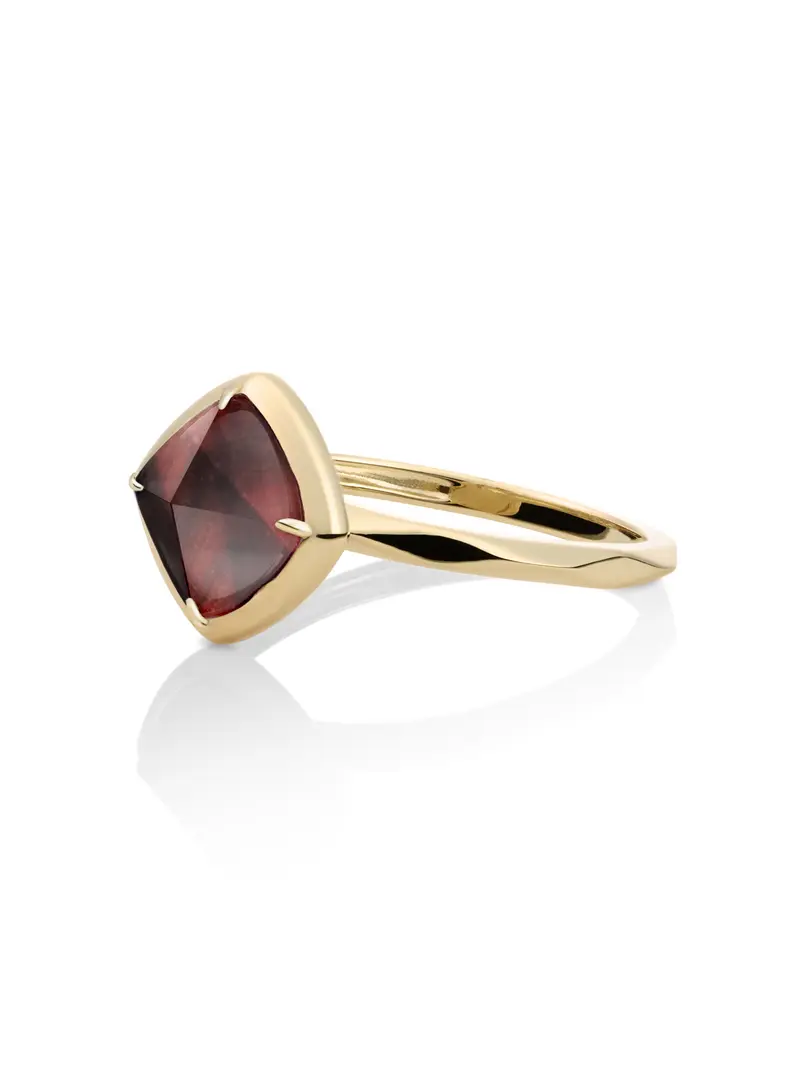 Edge Ring Red Tiger Eye 9K Goud