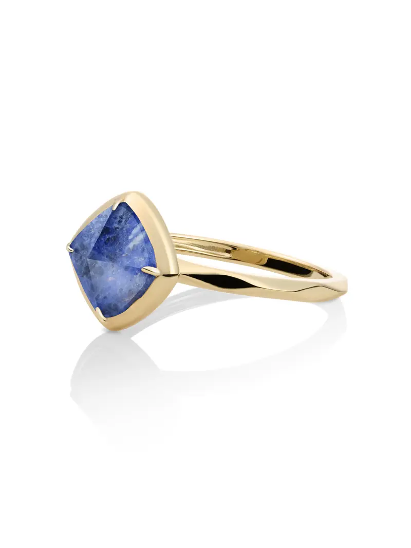 Edge Ring Sodalite 9K Goud