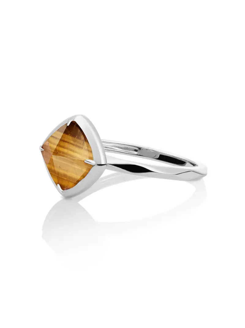 Edge Ring Tiger Eye Zilver