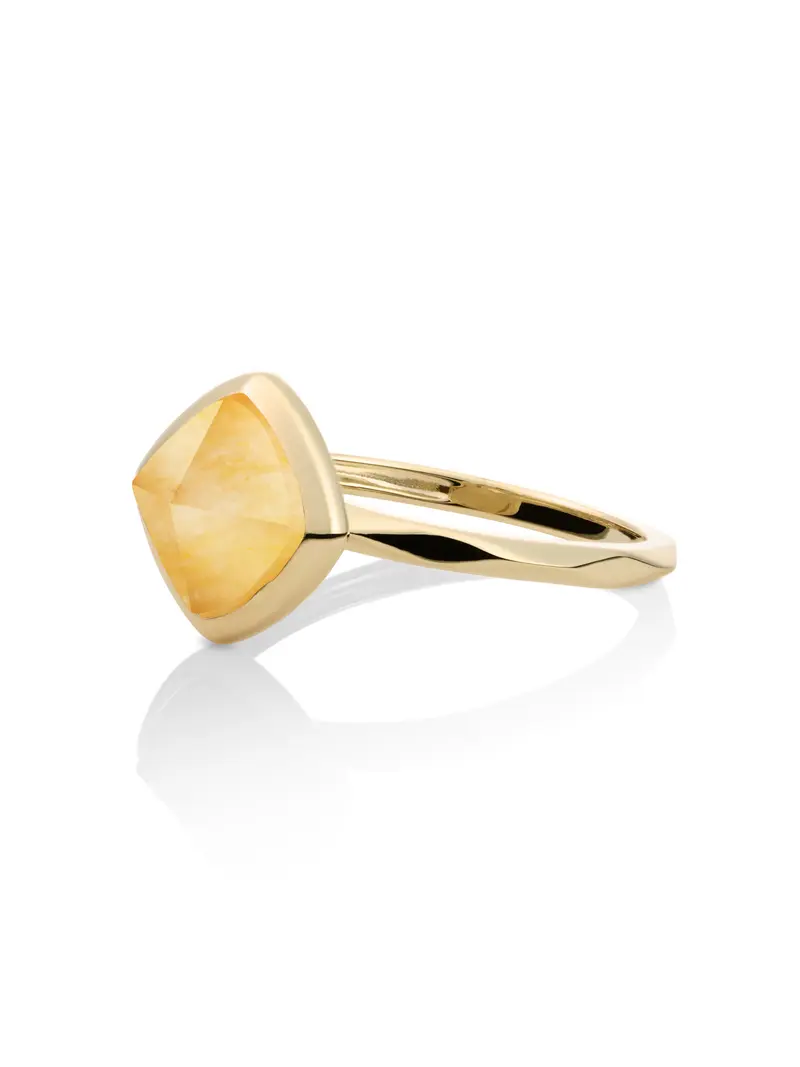 Edge Ring Yellow Jade 9K Goud