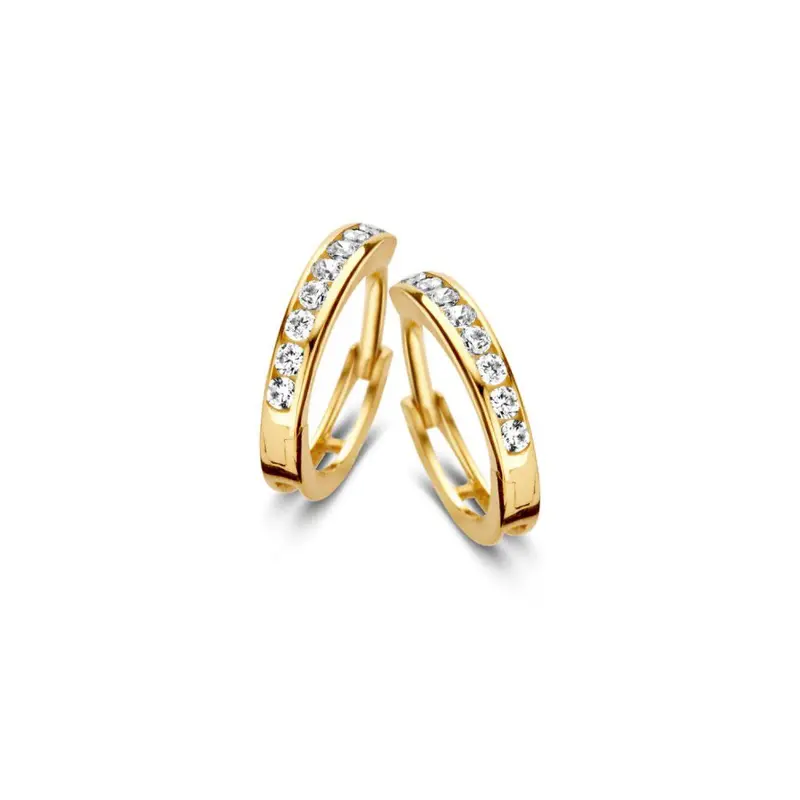 Elegant Geelgouden Oorringen met Zirkonia