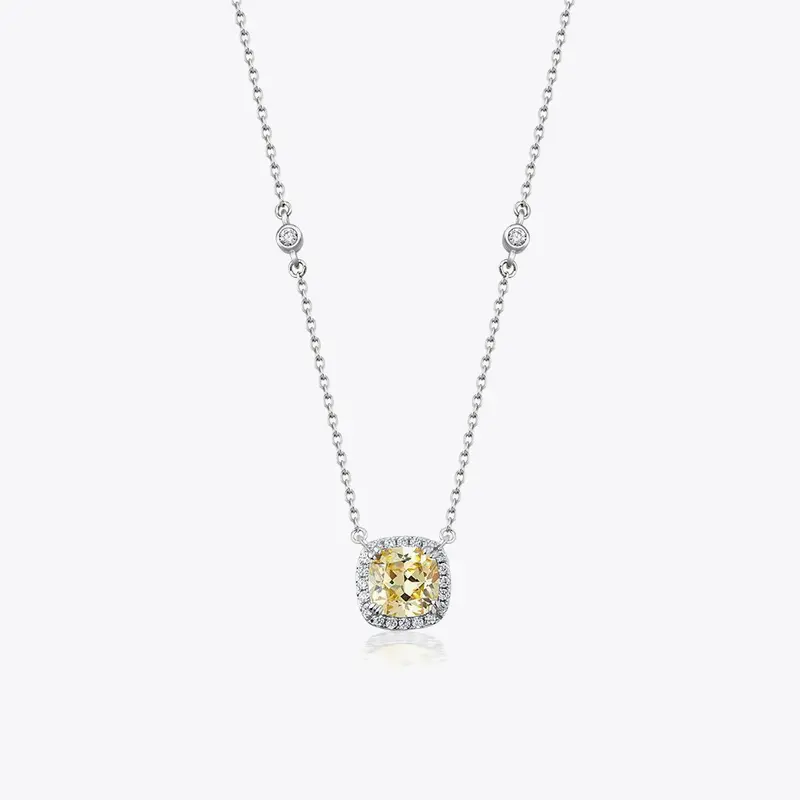 Elegante 925 Sterling Zilveren Ketting met Zirkoonstenen
