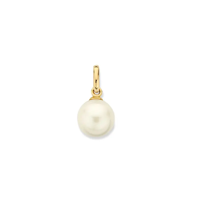 Elegante Geelgouden Hanger met Zoetwaterparel – 14 Karaat Goud