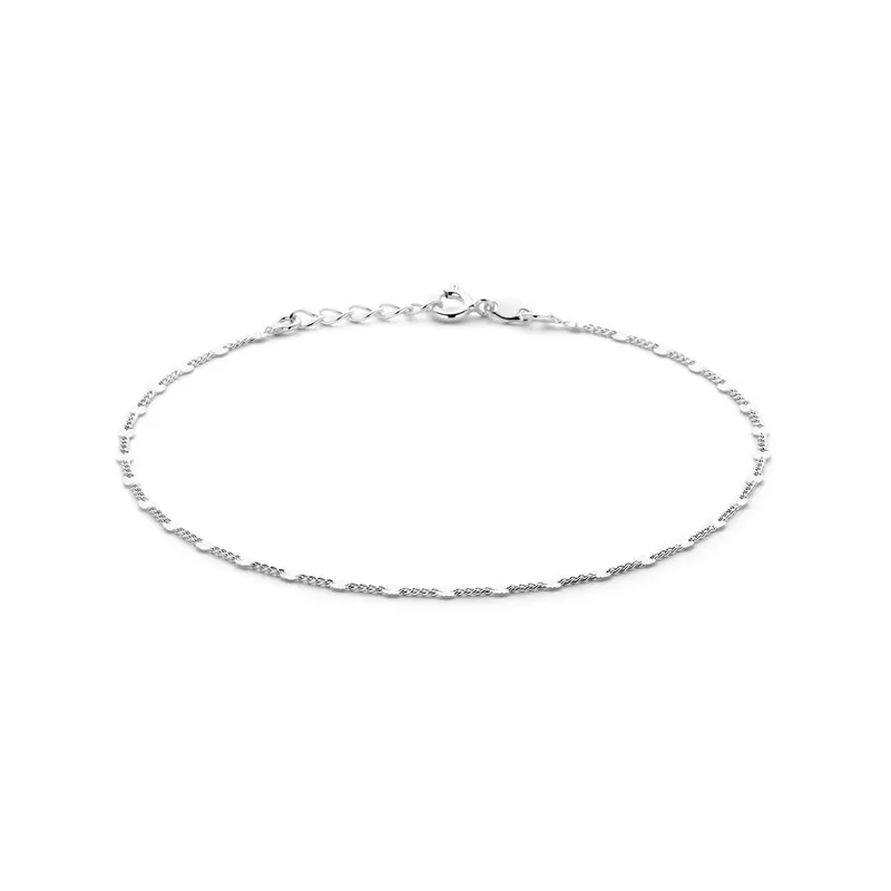Enkelbandje 2,3 mm 24 + 2 cm zilver gerhodineerd