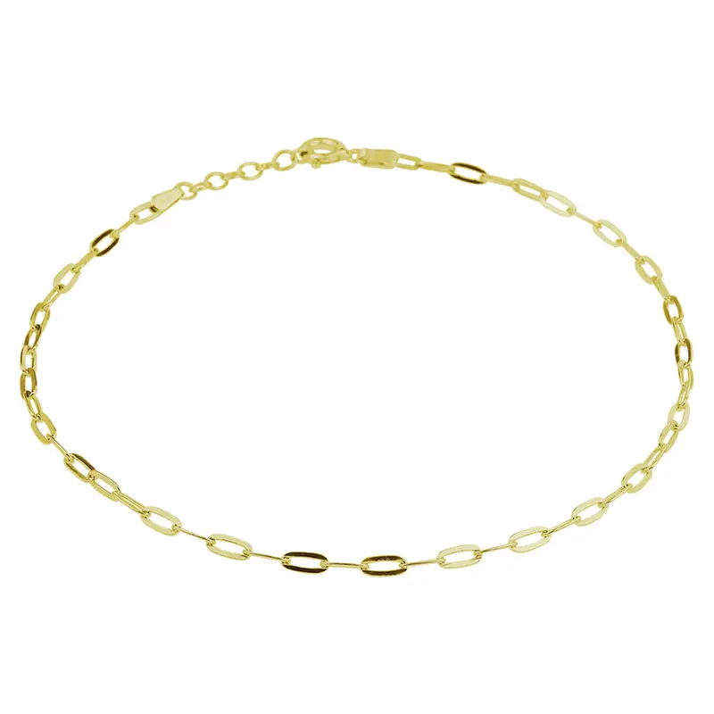 enkelbandje anker 2,4 mm 24 + 2 cm 3 micron zilver verguld (geel)