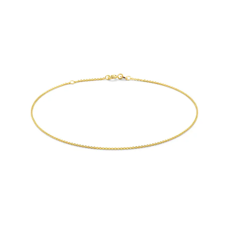 Enkelbandje anker plat 1,2 mm 24 - 26 cm 14K geelgoud
