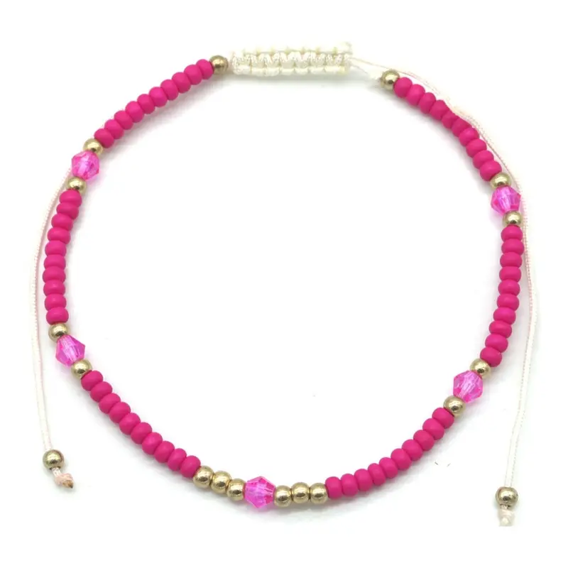 Enkelbandje - Kralen fuchsia
