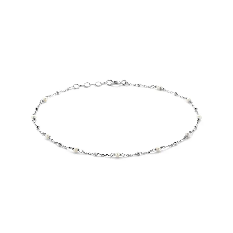 Enkelbandje parel 24 + 2 cm zilver gerhodineerd 2,5 mm – 1339150