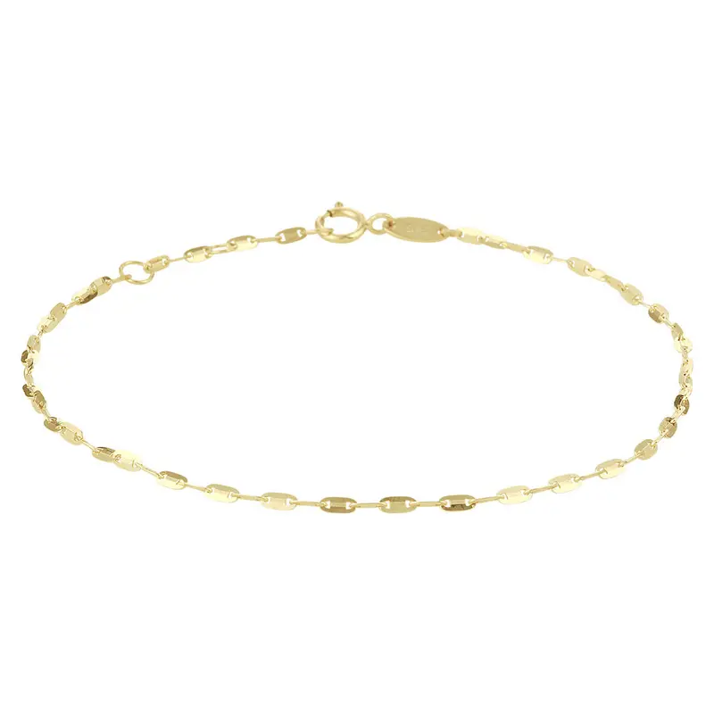 enkelbandje plaatjes 1,5 mm 24 - 26 cm 14K geelgoud
