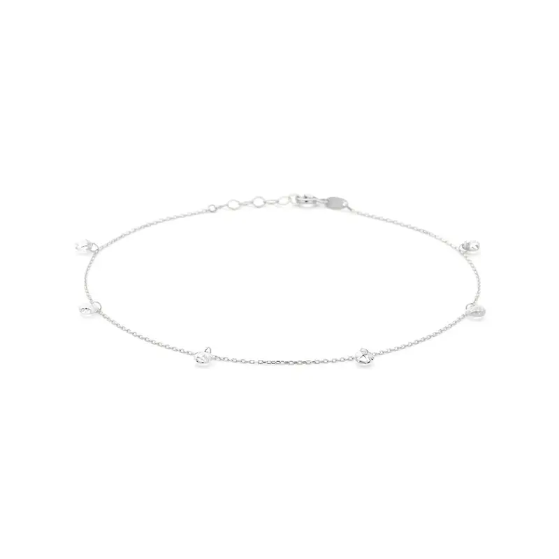 enkelbandje zirkonia 1,0 mm 24 + 2 cm zilver gerhodineerd