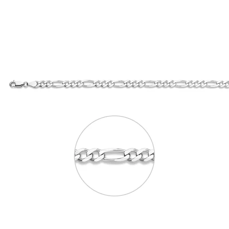 Figaro 4,9 mm zilver gerhodineerd – 1337507