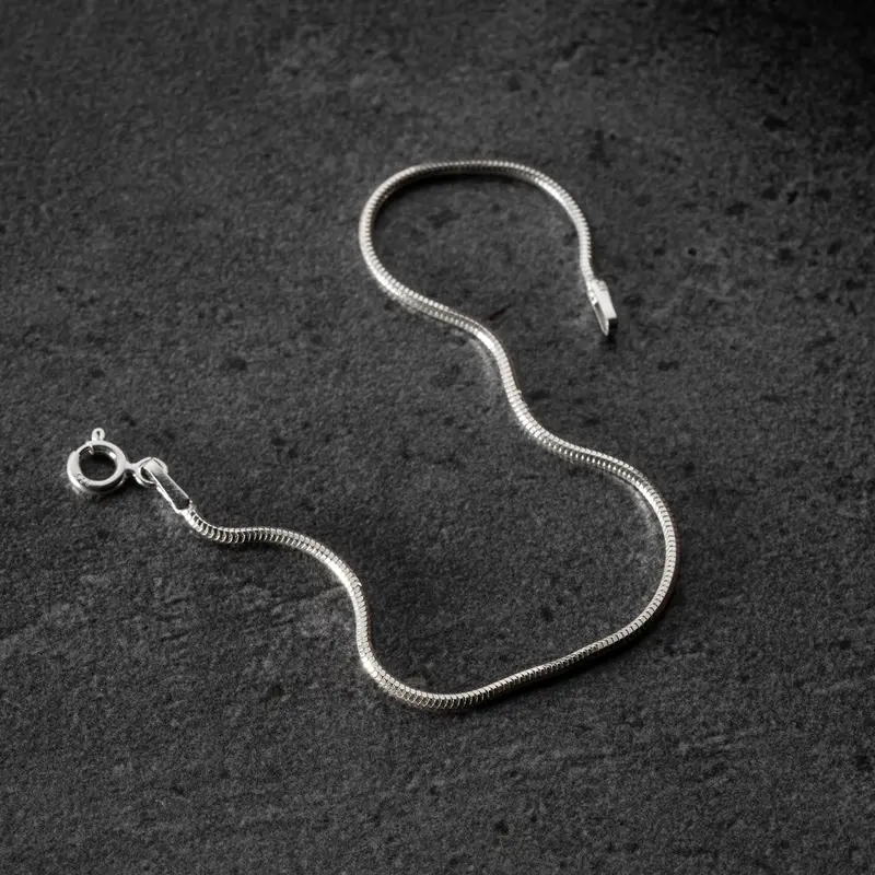 Fijne Snake Chain Armband van 925 Sterling Zilver