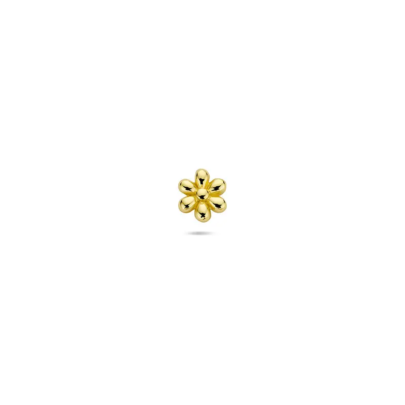 Flat back piercing bloem 5 mm 1 micron zilver verguld