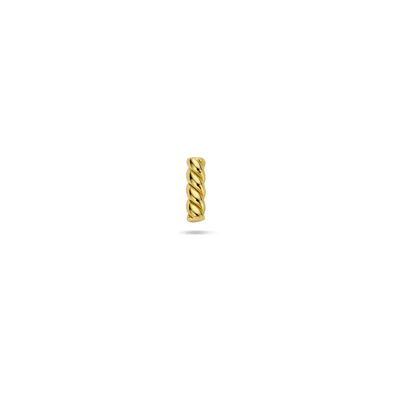 Flat back piercing gedraaide balk 6 mm 1 micron zilver verguld