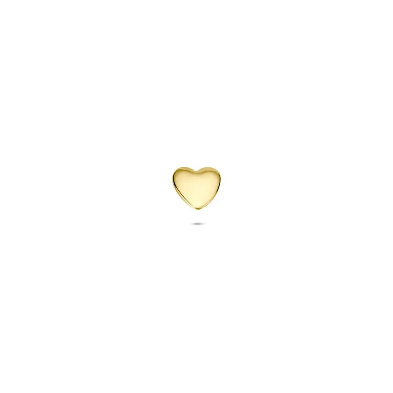 Flat back piercing hartje 4 mm 14K geelgoud