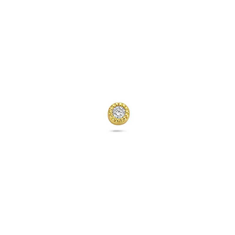 Flat back piercing rond zirkonia 3,3 mm 1 micron zilver verguld