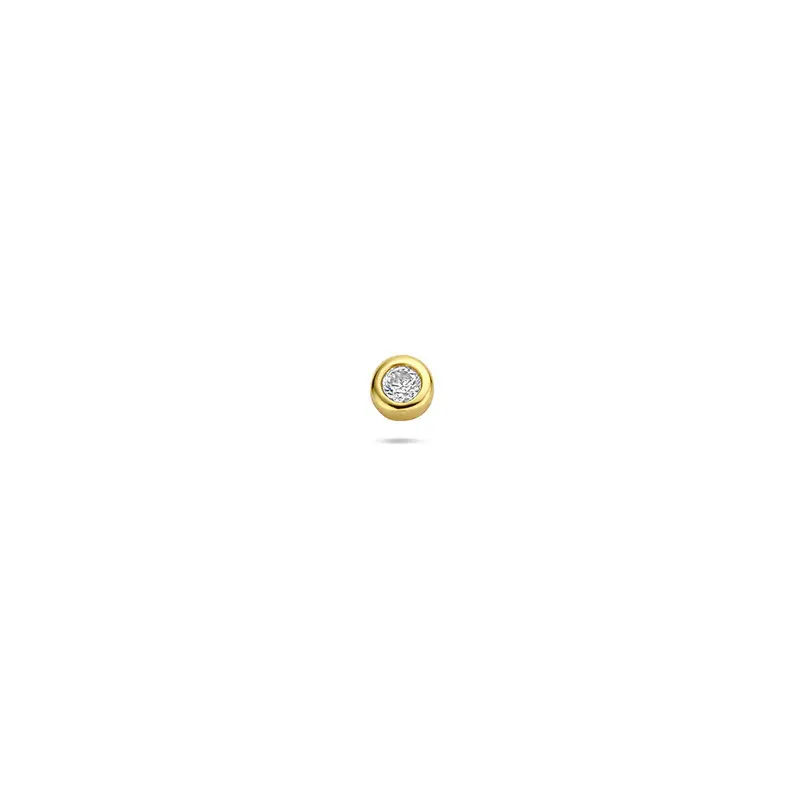 Flat back piercing rond zirkonia 3 mm 1 micron zilver verguld