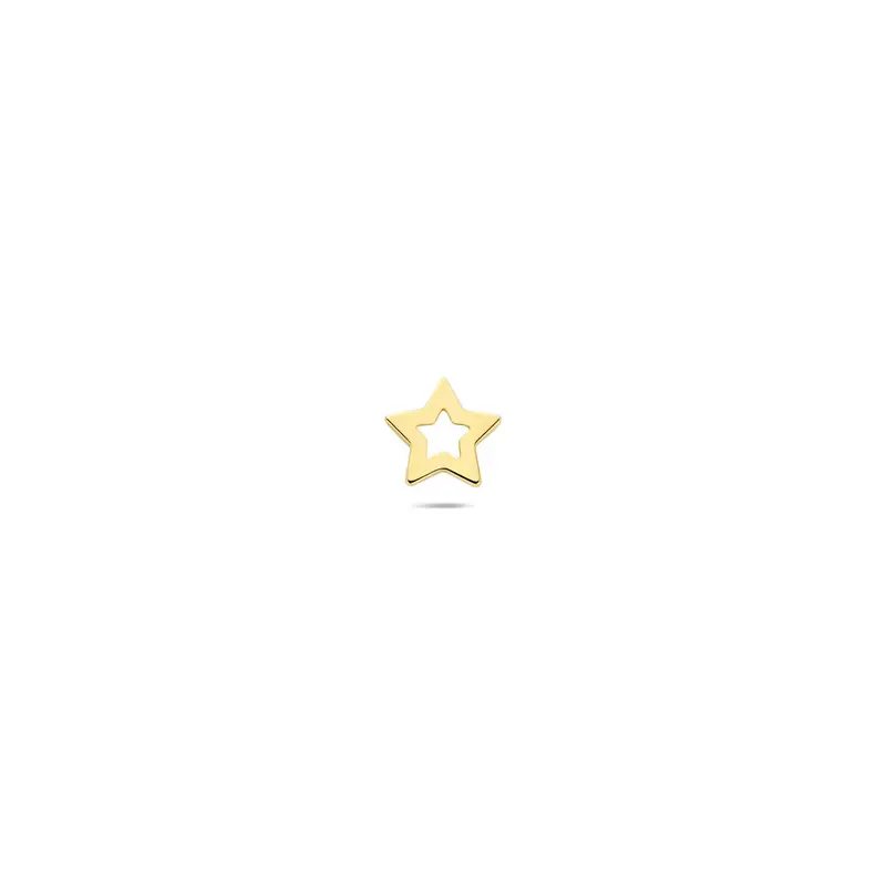 Flat back piercing ster 5 mm 14K geelgoud