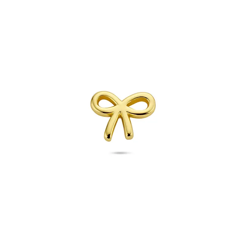 Flat back piercing strik 6,5 mm 1 micron zilver verguld