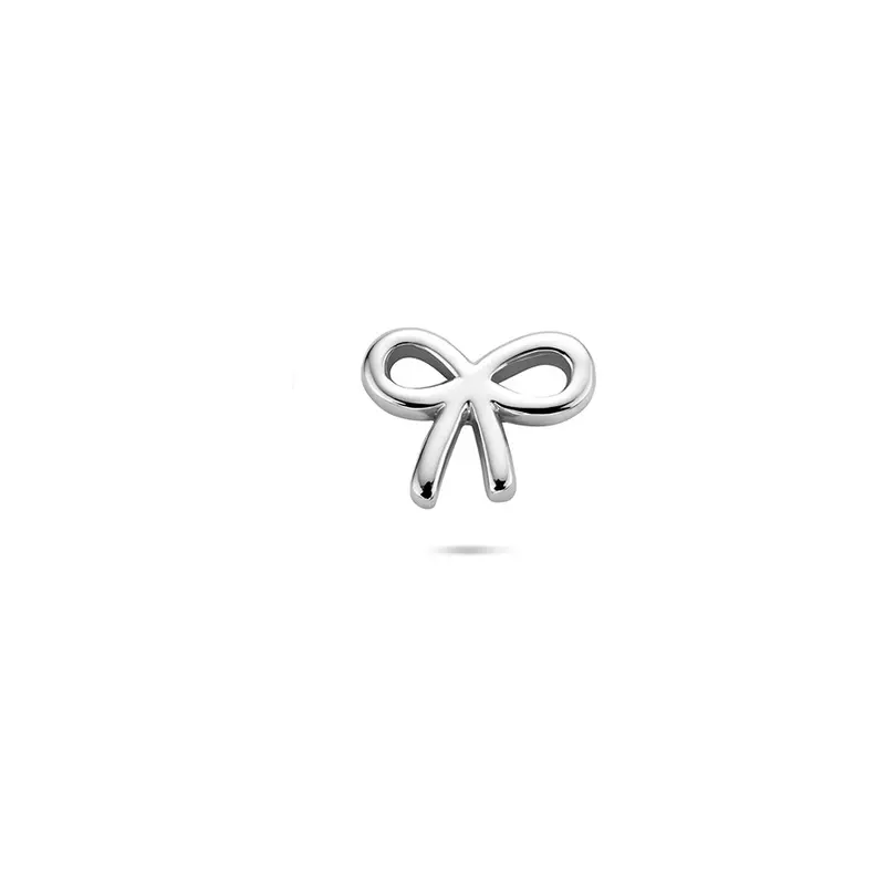 Flat back piercing strik 6,5 mm zilver