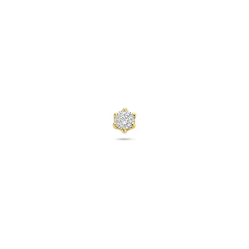 Flat back piercing zirkonia 1 micron 3,5 mm zilver verguld