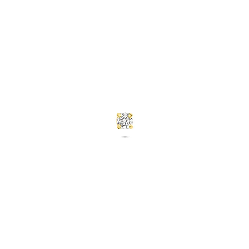 Flat back piercing zirkonia 2 mm 14K geelgoud