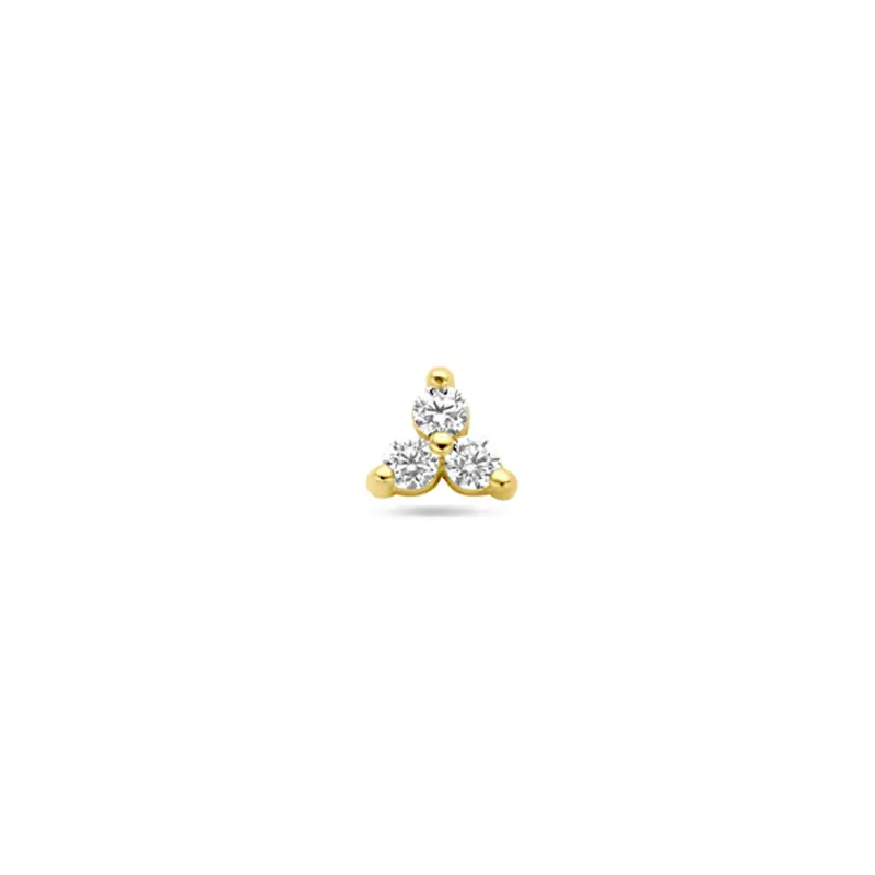 flat back piercing zirkonia 3,5 mm 14K geelgoud