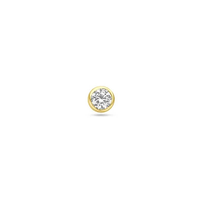 flat back piercing zirkonia 3 mm 14K geelgoud