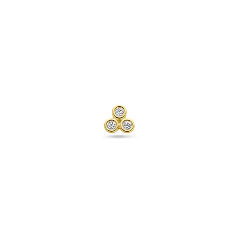 flat back piercing zirkonia 3 mm 14K geelgoud