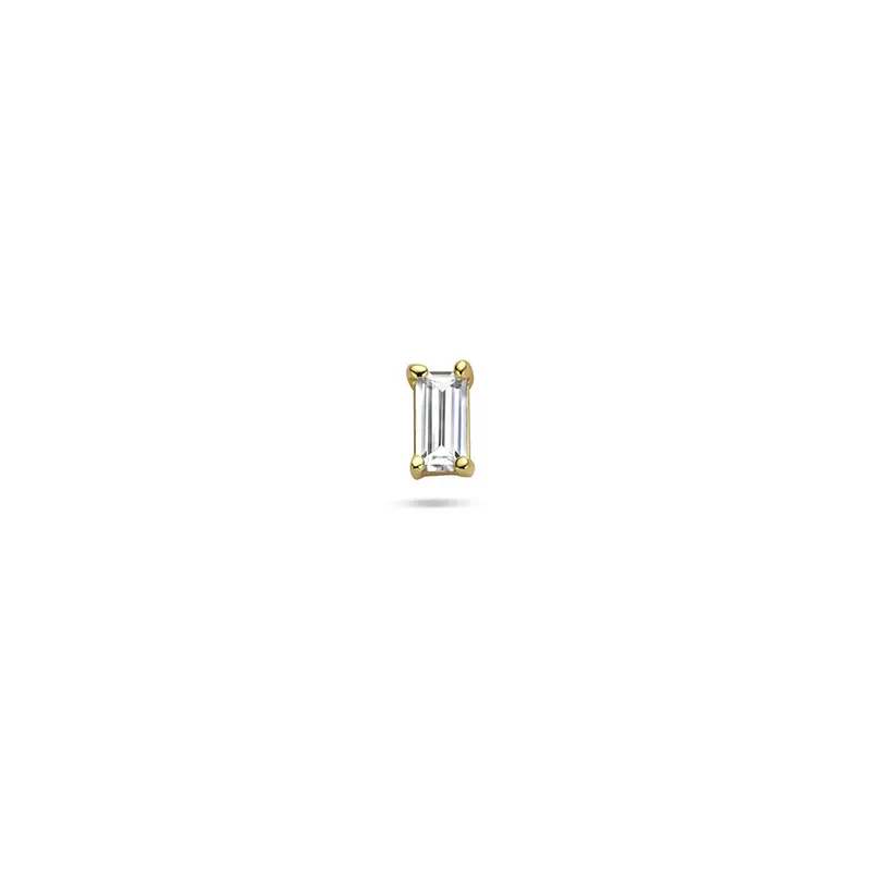 Flat back piercing zirkonia 4,5 mm 1 micron zilver verguld