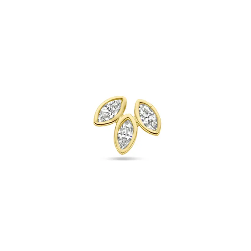 flat back piercing zirkonia 5,5 mm 14K geelgoud
