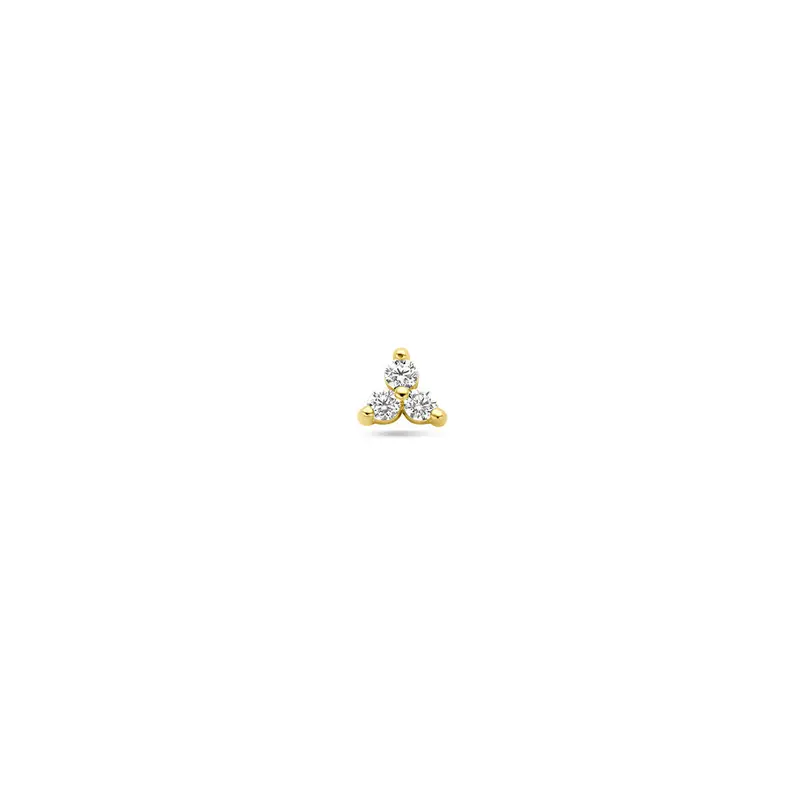 Flat back piercing zirkonia 9K geelgoud 3,5 mm