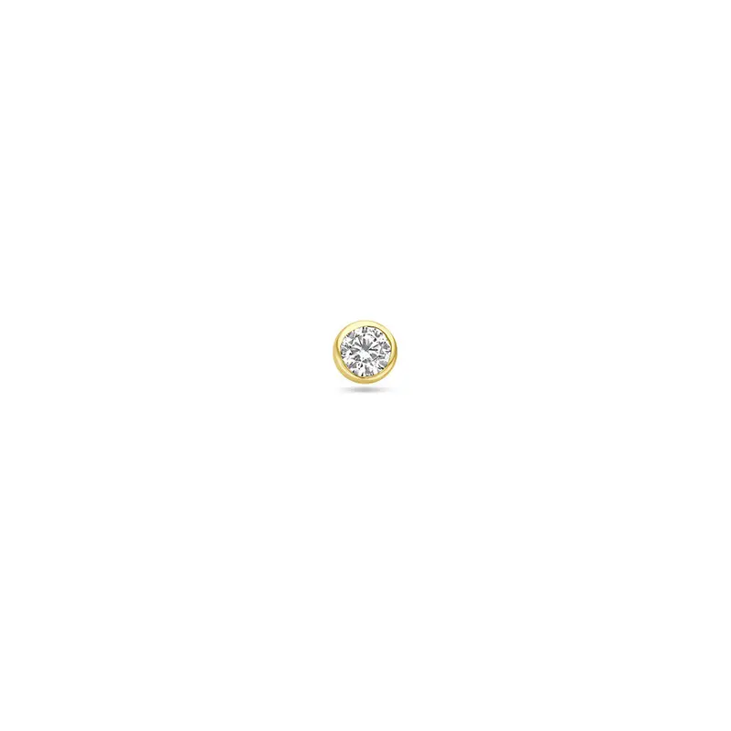 Flat back piercing zirkonia 9K geelgoud 3 mm