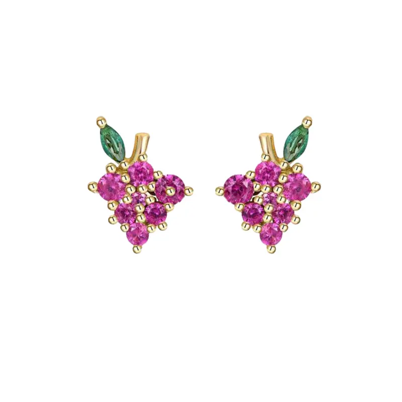 Fuchsia grape studs