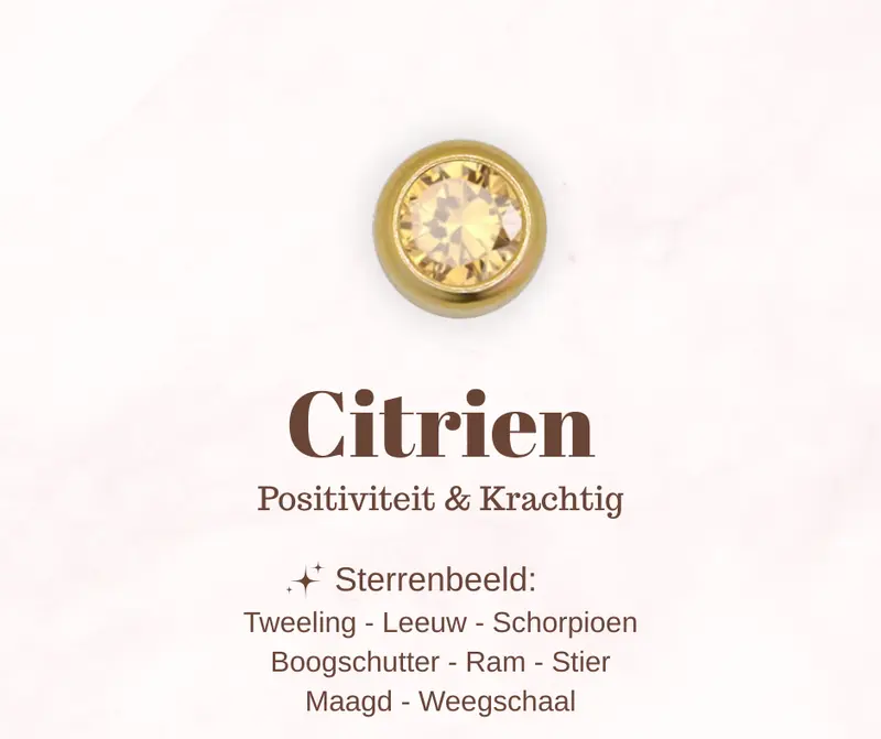 Geboortesteen bedel - Citrien