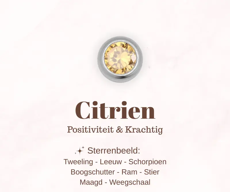 Geboortesteen bedel - Citrien