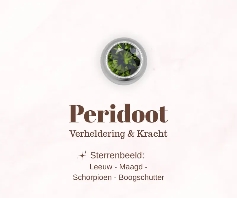 Geboortesteen bedel - Peridoot