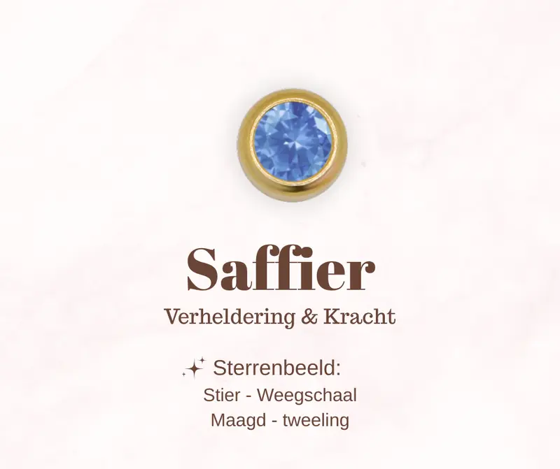 Geboortesteen bedel - Saffier