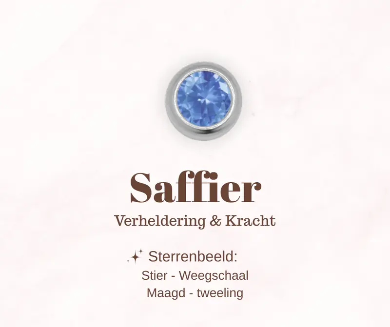 Geboortesteen bedel - Saffier