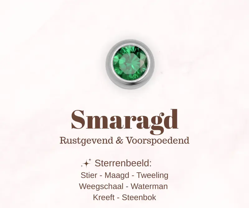 Geboortesteen bedel - Smaragd
