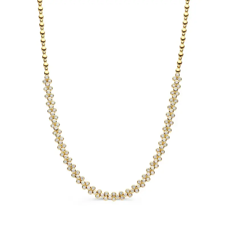 Geel Gouden Collier met 3,62 crt Diamanten – Luxe 14 Karaat Gouden Collier voor Dames