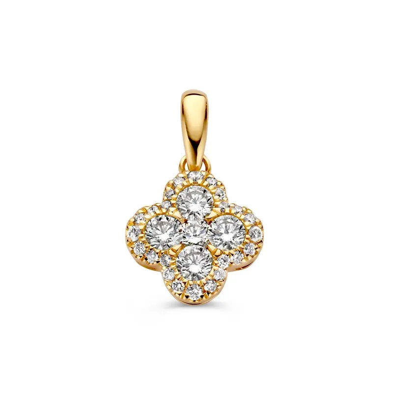 Geel Gouden Hanger met 0,48 crt Diamant – Elegante 14 Karaat Gouden Hanger voor Dames