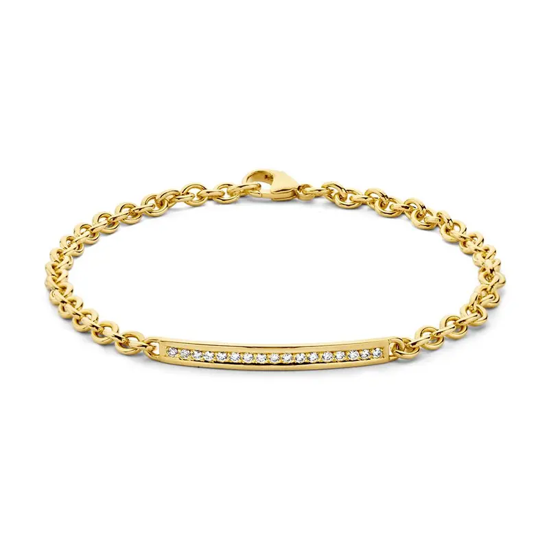 Geelgouden Armband met Diamanten 14 Karaat, 0,25 crt – 19 cm